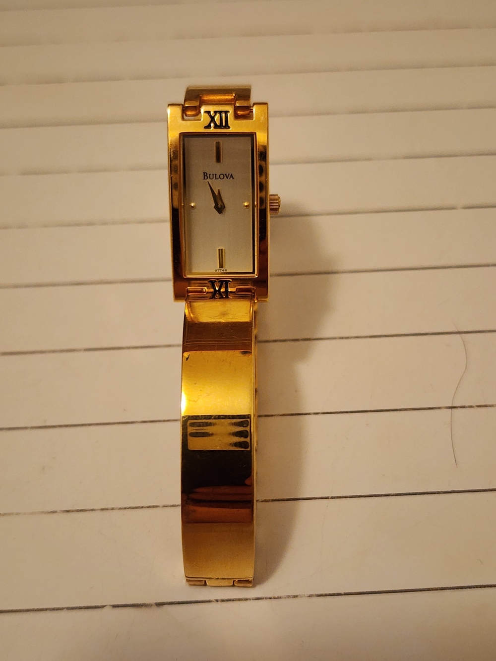 Bulova Women's Gold-Tone Rectangular Bracelet Watch - Picture 3 of 6
